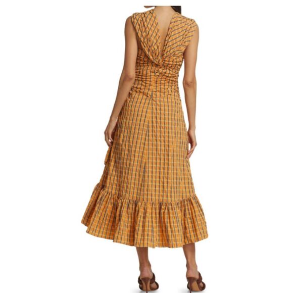 NWT Cinq à Sept Plaid Midi Lola Dress - Size 12 - Picture 2 of 3